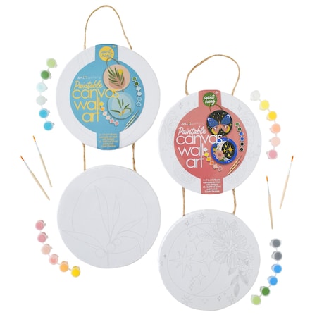 Art 101 Paintable Circle Hanging Canvas Wall Art 2-Piece Set 23306MB
